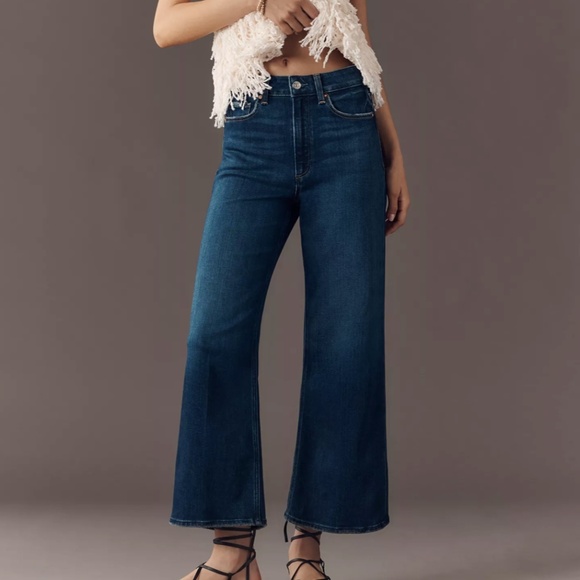 PAIGE Anessa High-Rise Crop Wide-Leg Jeans - Picture 1 of 4